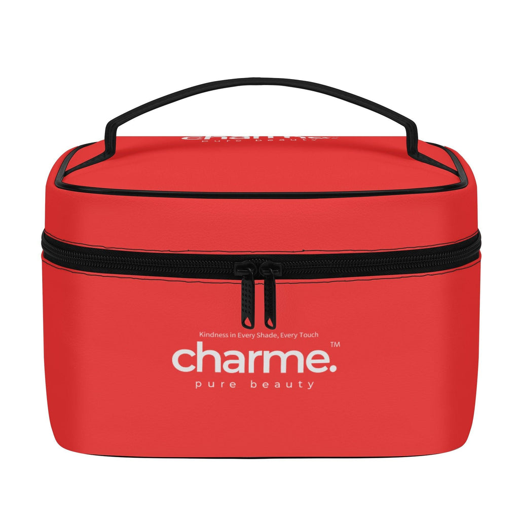 Zip-Around PU Leather Cosmetic Bag - Charme Orange - charme.™ pure beauty